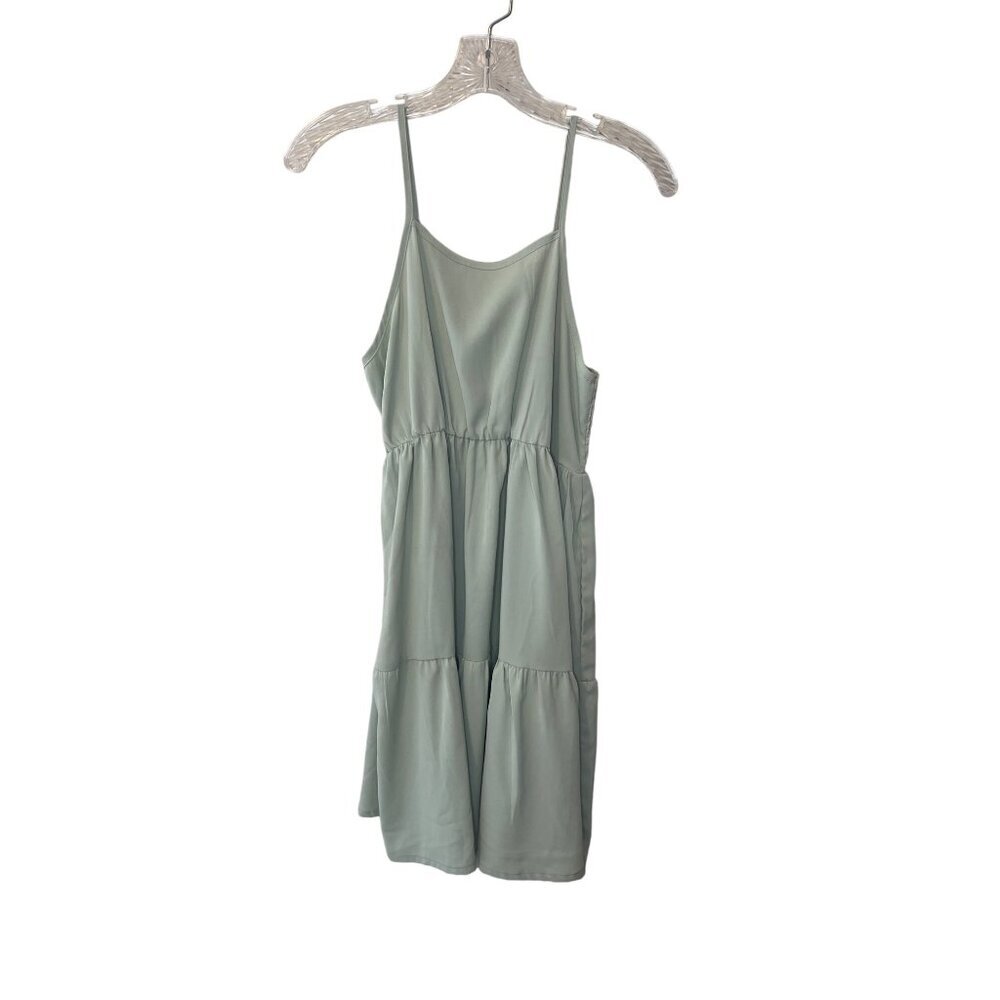 Shein Womens Light Green Sleeveless Smocked Dress Size S Poly/Spandex